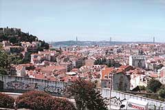 pohled na most Ponte 25 de Abril pohled na most Ponte 25 de Abril